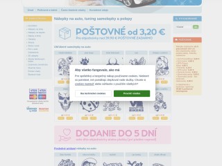 Nálepky na auto, tuning samolepky a polepy / Autolepky.sk