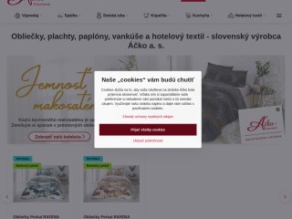 Slovenské obliečky, paplóny, vankúše a plachty | acko.sk