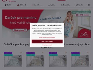 Slovenské obliečky, paplóny, vankúše a plachty | acko.sk