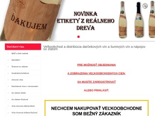 Veľkoobchod a distribúcia darčekových vín a šumivých vín so zlatom